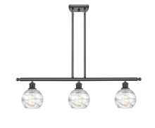 Innovations Lighting 516-3I-BK-G1213-6CL - Athens Deco Swirl - 3 Light - 36 inch - Matte Black - Stem Hung - Island Light