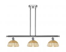 Innovations Lighting 516-3I-PC-NBD2-75-NAT - Bristol Natural II - 3 Light - 36 inch - Polished Chrome - Stem Hung - Island Light