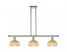 Innovations Lighting 516-3I-PN-NBD2-75-NAT - Bristol Natural II - 3 Light - 36 inch - Polished Nickel - Stem Hung - Island Light