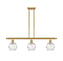 Innovations Lighting 516-3I-SG-G1213-6CL - Athens Deco Swirl - 3 Light - 36 inch - Satin Gold - Stem Hung - Island Light