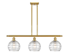 Innovations Lighting 516-3I-SG-G1213-8CL - Athens Deco Swirl - 3 Light - 36 inch - Satin Gold - Stem Hung - Island Light