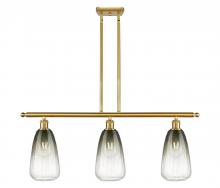 Innovations Lighting 516-3I-SG-G480-6SL - Brookhaven Almond - 3 Light - 36 inch - Satin Gold - Stem Hung - Island Light