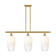 Innovations Lighting 516-3I-SG-G484-7OP - Brookhaven Flute - 3 Light - 36 inch - Satin Gold - Stem Hung - Island Light