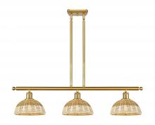 Innovations Lighting 516-3I-SG-NBD2-9-NAT - Bristol Natural II - 3 Light - 36 inch - Satin Gold - Stem Hung - Island Light