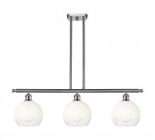 Innovations Lighting 516-3I-SN-G483-8OP - Brookhaven Globe - 3 Light - 36 inch - Brushed Satin Nickel - Stem Hung - Island Light