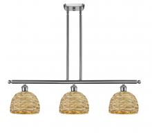 Innovations Lighting 516-3I-SN-RBD-8-NAT - Woven Rattan - 3 Light - 36 inch - Satin Nickel - Multi Pendant