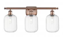 Innovations Lighting 516-3W-AC-G460-7CL - Preston Cylinder - 3 Light - 27 inch - Antique Copper - Bath Vanity Light