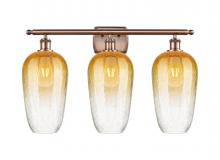 Innovations Lighting 516-3W-AC-G484-7AM - Brookhaven Flute - 3 Light - 27 inch - Antique Copper - Bath Vanity Light