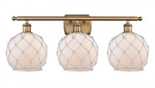 Innovations Lighting 516-3W-BB-G121-8RW - Farmhouse Rope - 3 Light - 28 inch - Brushed Brass - Bath Vanity Light