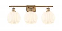 Innovations Lighting 516-3W-BB-G1217-8WV - White Venetian - 3 Light - 28 inch - Brushed Brass - Bath Vanity Light