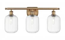 Innovations Lighting 516-3W-BB-G460-7CL - Preston Cylinder - 3 Light - 27 inch - Brushed Brass - Bath Vanity Light