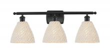 Innovations Lighting 516-3W-BK-NBD-75-NAT - Bristol Natural - 3 Light - 28 inch - Matte Black - Bath Vanity Light