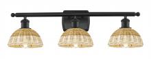 Innovations Lighting 516-3W-BK-NBD2-75-NAT - Bristol Natural II - 3 Light - 28 inch - Matte Black - Bath Vanity Light