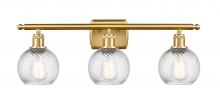 Innovations Lighting 516-3W-SG-G1214-6 - Small Twisted Swirl 3 Light Bath Vanity Light part of the Ballston Collection