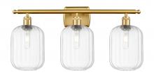 Innovations Lighting 516-3W-SG-G460-7CL - Preston Cylinder - 3 Light - 27 inch - Satin Gold - Bath Vanity Light