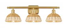 Innovations Lighting 516-3W-SG-NBD2-75-NAT - Bristol Natural II - 3 Light - 28 inch - Satin Gold - Bath Vanity Light