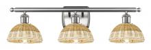 Innovations Lighting 516-3W-SN-NBD2-75-NAT - Bristol Natural II - 3 Light - 28 inch - Brushed Satin Nickel - Bath Vanity Light