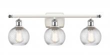 Innovations Lighting 516-3W-WPC-G1214-6 - Small Twisted Swirl 3 Light Bath Vanity Light part of the Ballston Collection