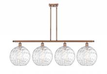 Innovations Lighting 516-4I-AC-G1215-12 - Athens Water Glass - 4 Light - 50 inch - Antique Copper - Stem Hung - Island Light