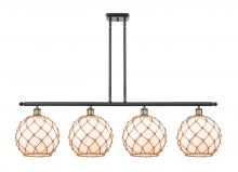 Innovations Lighting 516-4I-BAB-G121-10RB - Farmhouse Rope - 4 Light - 48 inch - Black Antique Brass - Stem hung - Island Light
