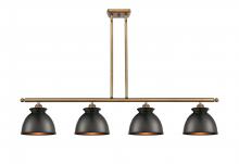 Innovations Lighting 516-4I-BB-M14-BK - Adirondack - 4 Light - 48 inch - Brushed Brass - Stem hung - Island Light