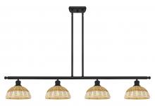 Innovations Lighting 516-4I-BK-NBD2-9-NAT - Bristol Natural II - 4 Light - 48 inch - Matte Black - Stem Hung - Island Light