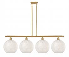 Innovations Lighting 516-4I-SG-G1216-12WM - White Mouchette - 4 Light - 50 inch - Satin Gold - Stem Hung - Island Light