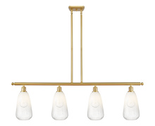 Innovations Lighting 516-4I-SG-G480-6OP - Brookhaven Almond - 4 Light - 48 inch - Satin Gold - Stem Hung - Island Light