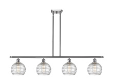 Innovations Lighting 516-4I-SN-G1213-8CL - Athens Deco Swirl - 4 Light - 48 inch - Brushed Satin Nickel - Stem Hung - Island Light