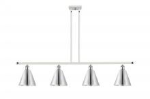 Innovations Lighting 516-4I-WPC-MBC-8-PC - Berkshire - 4 Light - 48 inch - White Polished Chrome - Stem hung - Island Light