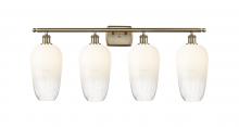 Innovations Lighting 516-4W-AB-G484-7OP - Brookhaven Flute - 4 Light - 37 inch - Antique Brass - Bath Vanity Light