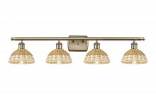 Innovations Lighting 516-4W-AB-NBD2-75-NAT - Bristol Natural II - 4 Light - 38 inch - Antique Brass - Bath Vanity Light