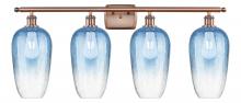 Innovations Lighting 516-4W-AC-G484-7SB - Brookhaven Flute - 4 Light - 37 inch - Antique Copper - Bath Vanity Light