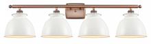 Innovations Lighting 516-4W-AC-M14-W - Adirondack - 4 Light - 38 inch - Antique Copper - Bath Vanity Light