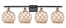 Innovations Lighting 516-4W-BAB-G121-8RB - Farmhouse Rope - 4 Light - 38 inch - Black Antique Brass - Bath Vanity Light