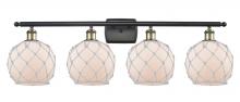 Innovations Lighting 516-4W-BAB-G121-8RW - Farmhouse Rope - 4 Light - 38 inch - Black Antique Brass - Bath Vanity Light