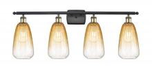 Innovations Lighting 516-4W-BAB-G480-6AM - Brookhaven Almond - 4 Light - 36 inch - Black Antique Brass - Bath Vanity Light