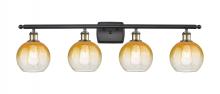 Innovations Lighting 516-4W-BAB-G483-8AM - Brookhaven Globe - 4 Light - 38 inch - Black Antique Brass - Bath Vanity Light