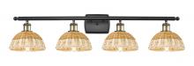 Innovations Lighting 516-4W-BAB-NBD2-75-NAT - Bristol Natural II - 4 Light - 38 inch - Black Antique Brass - Bath Vanity Light