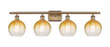 Innovations Lighting 516-4W-BB-G483-8AM - Brookhaven Globe - 4 Light - 38 inch - Brushed Brass - Bath Vanity Light