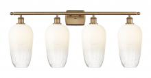 Innovations Lighting 516-4W-BB-G484-7OP - Brookhaven Flute - 4 Light - 37 inch - Brushed Brass - Bath Vanity Light