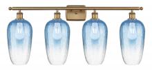 Innovations Lighting 516-4W-BB-G484-7SB - Brookhaven Flute - 4 Light - 37 inch - Brushed Brass - Bath Vanity Light