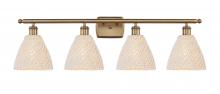Innovations Lighting 516-4W-BB-NBD-75-NAT - Bristol Natural - 4 Light - 38 inch - Brushed Brass - Bath Vanity Light