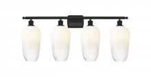 Innovations Lighting 516-4W-BK-G484-7OP - Brookhaven Flute - 4 Light - 37 inch - Matte Black - Bath Vanity Light