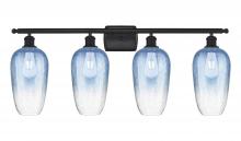 Innovations Lighting 516-4W-BK-G484-7SB - Brookhaven Flute - 4 Light - 37 inch - Matte Black - Bath Vanity Light