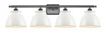 Innovations Lighting 516-4W-BK-M14-W - Adirondack - 4 Light - 38 inch - Matte Black - Bath Vanity Light