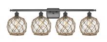 Innovations Lighting 516-4W-OB-G122-8RB - Farmhouse Rope - 4 Light - 38 inch - Oil Rubbed Bronze - Bath Vanity Light