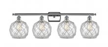 Innovations Lighting 516-4W-PC-G122-8RW - Farmhouse Rope - 4 Light - 38 inch - Polished Chrome - Bath Vanity Light