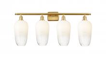 Innovations Lighting 516-4W-SG-G484-7OP - Brookhaven Flute - 4 Light - 37 inch - Satin Gold - Bath Vanity Light