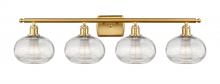 Innovations Lighting 516-4W-SG-G555-8CL - Ithaca - 4 Light - 38 inch - Satin Gold - Bath Vanity Light